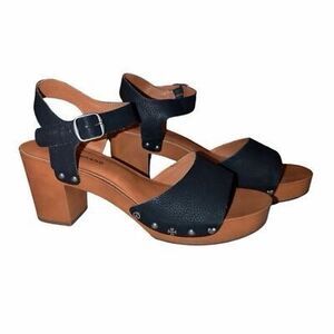 LUCKY BRAND Women’s Black Hashti Platform Block Heel Sandals Size 7